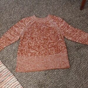 Universal Thread Women's Marled Knit Sweater - Rust and Cream. Large